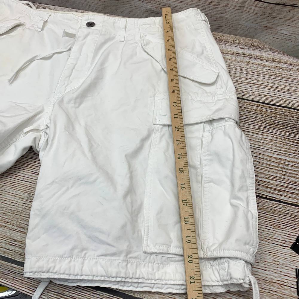 Polo Ralph Lauren White Cotton Cargo Shorts Size 40 Drawstring‎ Waist Pockets - Picture 5 of 11